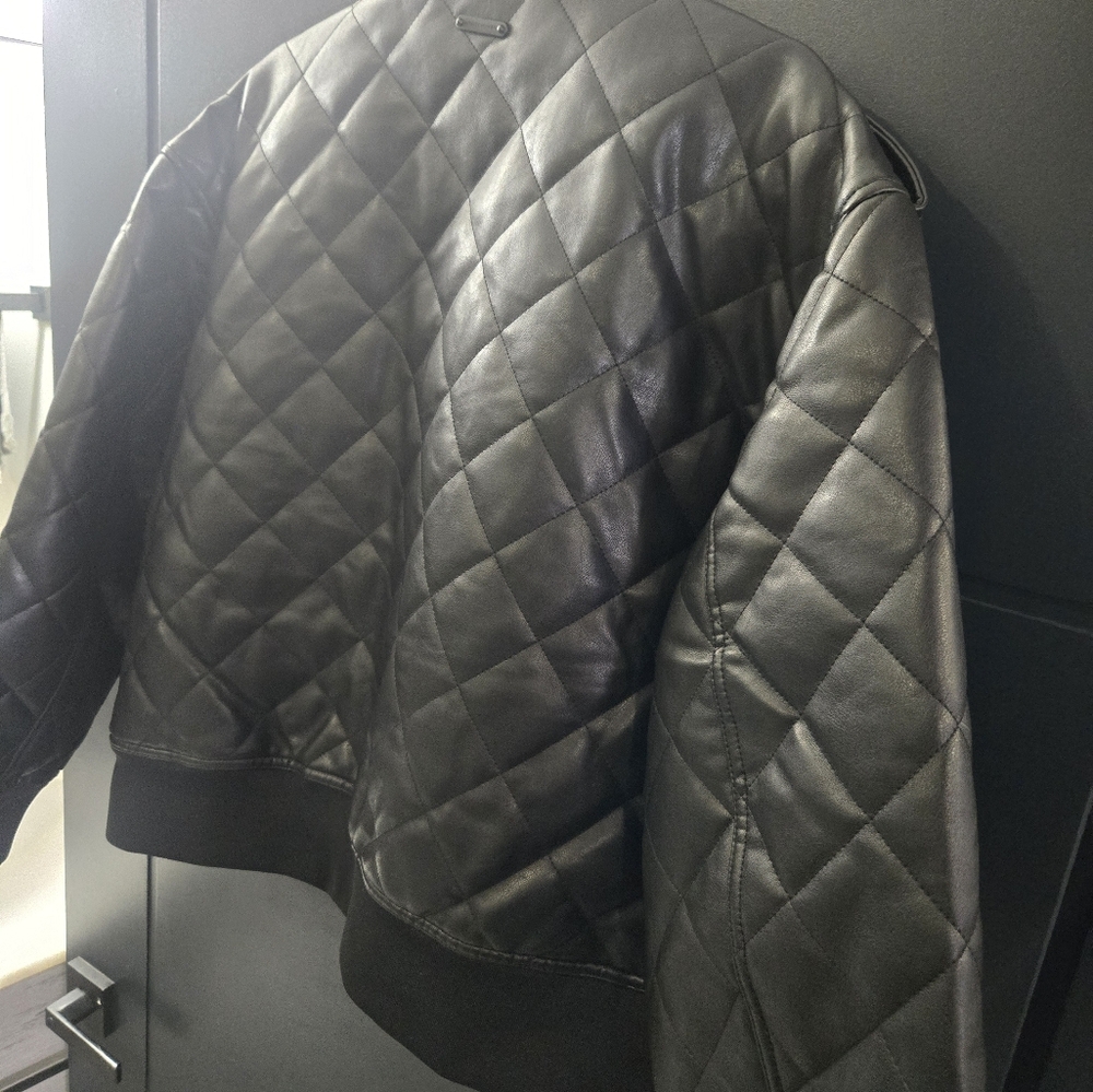 Nwt Bomber Leather Jacket Rebecca Minkoff XL - Picture 8 of 10